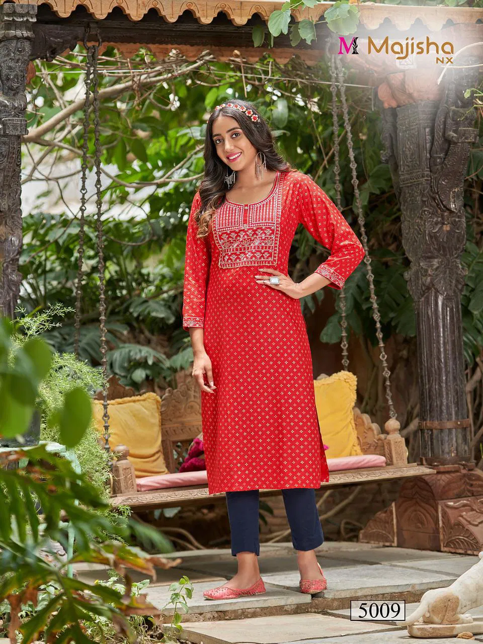 Majisha Nx Poshak 5 Rayon Fancy Exclusive Wear Designer Kurti Collection